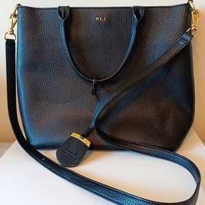 SOLD: Lauren Ralph Lauren black faux leather shoulder bag